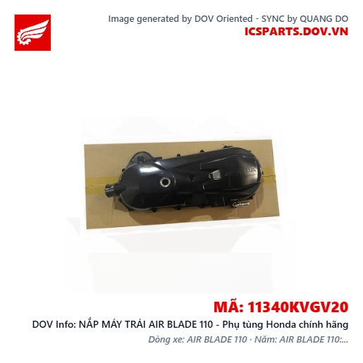 NẮP MÁY TRÁI AIR BLADE 110 - Phụ tùng Honda chính hãng