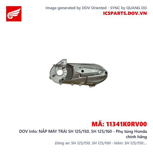 NẮP MÁY TRÁI SH 125/150, SH 125/160 - Phụ tùng Honda chính hãng