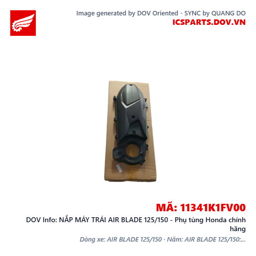 NẮP MÁY TRÁI AIR BLADE 125/150 - Phụ tùng Honda chính hãng