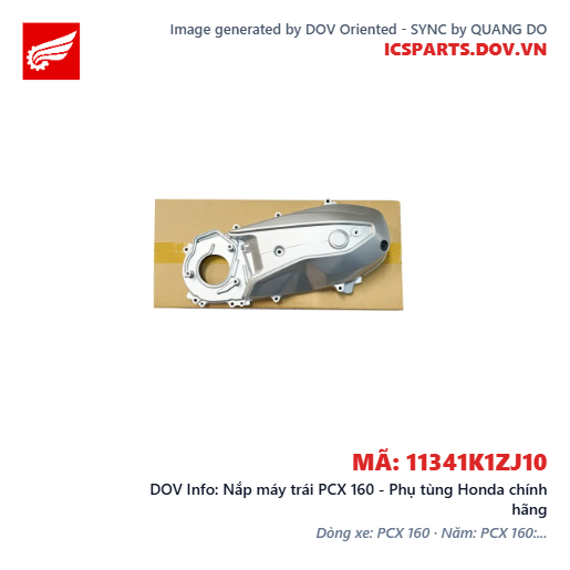 Nắp máy trái PCX 160 - Phụ tùng Honda chính hãng