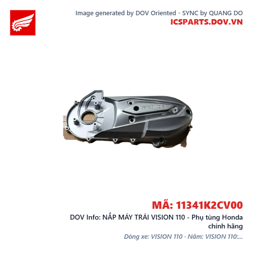 NẮP MÁY TRÁI VISION 110 - Phụ tùng Honda chính hãng
