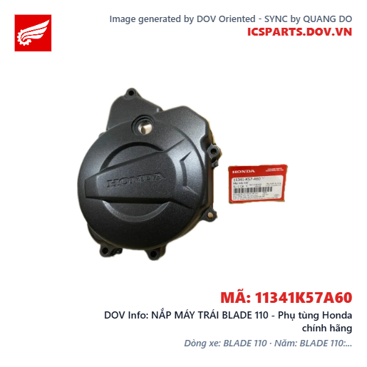 NẮP MÁY TRÁI BLADE 110 - Phụ tùng Honda chính hãng