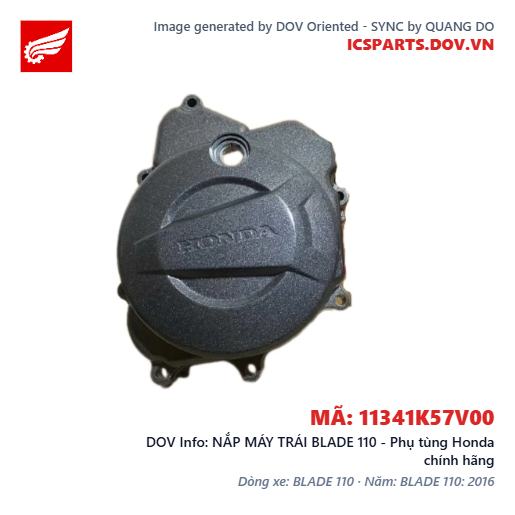 NẮP MÁY TRÁI BLADE 110 - Phụ tùng Honda chính hãng