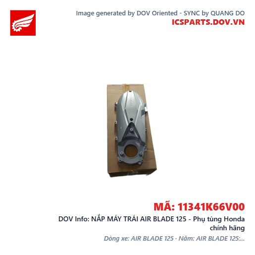 NẮP MÁY TRÁI AIR BLADE 125 - Phụ tùng Honda chính hãng