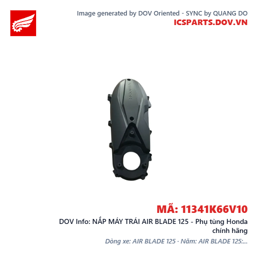NẮP MÁY TRÁI AIR BLADE 125 - Phụ tùng Honda chính hãng