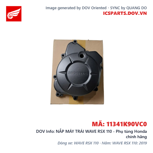 NẮP MÁY TRÁI WAVE RSX 110 - Phụ tùng Honda chính hãng