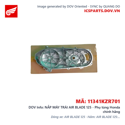 NẮP MÁY TRÁI AIR BLADE 125 - Phụ tùng Honda chính hãng
