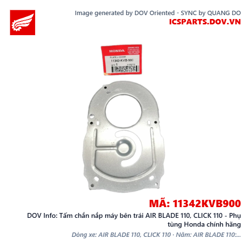 Tấm chắn nắp máy bên trái AIR BLADE 110, CLICK 110 - Phụ tùng Honda chính hãng