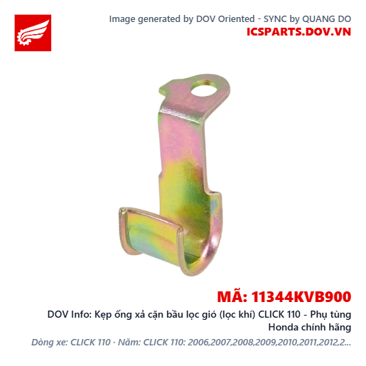 Kẹp ống xả cặn bầu lọc gió (lọc khí) CLICK 110 - Phụ tùng Honda chính hãng
