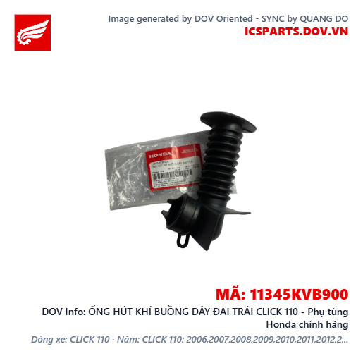 ỐNG HÚT KHÍ BUỒNG DÂY ĐAI TRÁI CLICK 110 - Phụ tùng Honda chính hãng