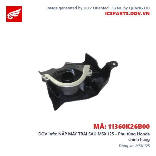 NẮP MÁY TRÁI SAU MSX 125 - Phụ tùng Honda chính hãng