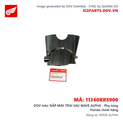 NẮP MÁY TRÁI SAU WAVE ALPHA - Phụ tùng Honda chính hãng