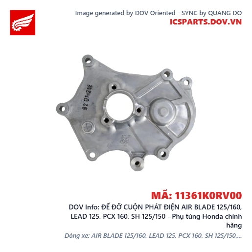 ĐẾ ĐỠ CUỘN PHÁT ĐIỆN AIR BLADE 125/160, LEAD 125, PCX 160, SH 125/150 - Phụ tùng Honda chính hãng