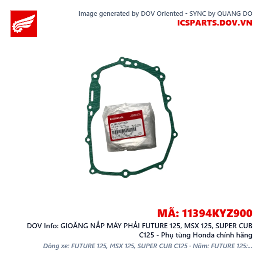 GIOĂNG NẮP MÁY PHẢI FUTURE 125, MSX 125, SUPER CUB C125 - Phụ tùng Honda chính hãng