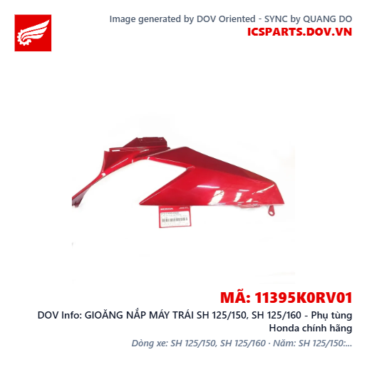 GIOĂNG NẮP MÁY TRÁI SH 125/150, SH 125/160 - Phụ tùng Honda chính hãng