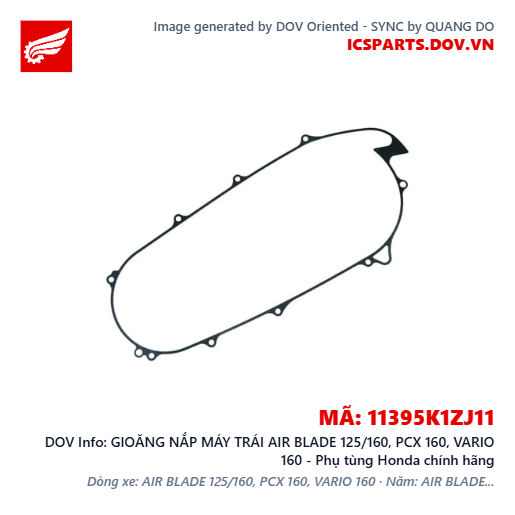 GIOĂNG NẮP MÁY TRÁI AIR BLADE 125/160, PCX 160, VARIO 160 - Phụ tùng Honda chính hãng