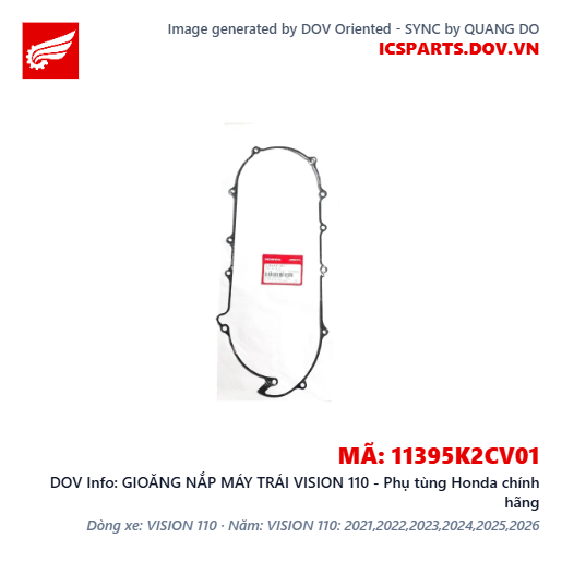 GIOĂNG NẮP MÁY TRÁI VISION 110 - Phụ tùng Honda chính hãng