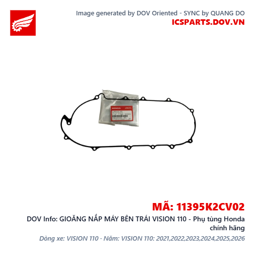 GIOĂNG NẮP MÁY BÊN TRÁI VISION 110 - Phụ tùng Honda chính hãng