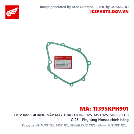 GIOĂNG NẮP MÁY TRÁI FUTURE 125, MSX 125, SUPER CUB C125 - Phụ tùng Honda chính hãng
