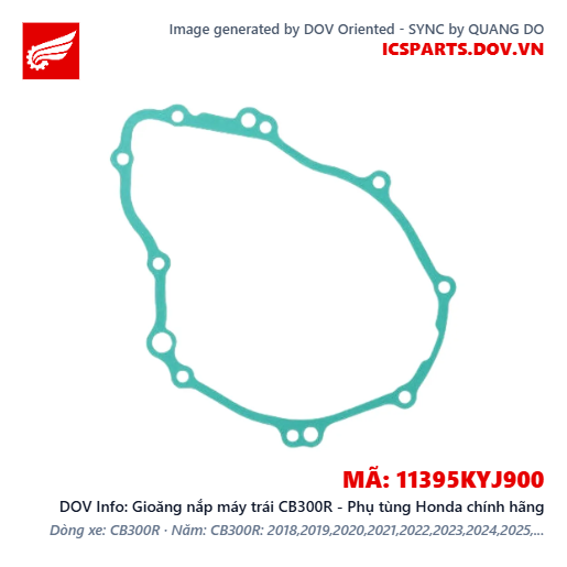 Gioăng nắp máy trái CB300R - Phụ tùng Honda chính hãng