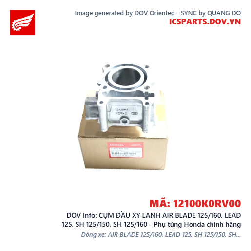 CỤM ĐẦU XY LANH AIR BLADE 125/160, LEAD 125, SH 125/150, SH 125/160 - Phụ tùng Honda chính hãng