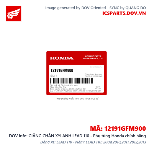 GIĂNG CHÂN XYLANH LEAD 110 - Phụ tùng Honda chính hãng