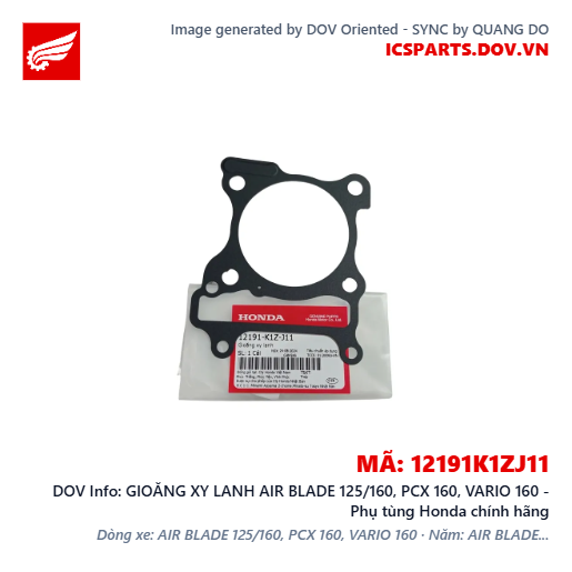 GIOĂNG XY LANH AIR BLADE 125/160, PCX 160, VARIO 160 - Phụ tùng Honda chính hãng