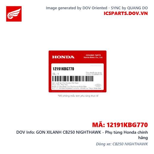 GON XILANH CB250 NIGHTHAWK - Phụ tùng Honda chính hãng