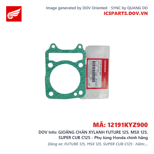 GIOĂNG CHÂN XYLANH FUTURE 125, MSX 125, SUPER CUB C125 - Phụ tùng Honda chính hãng