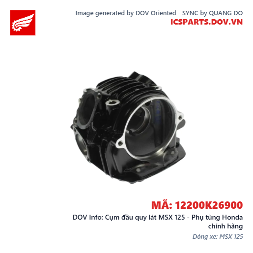 Cụm đầu quy lát MSX 125 - Phụ tùng Honda chính hãng