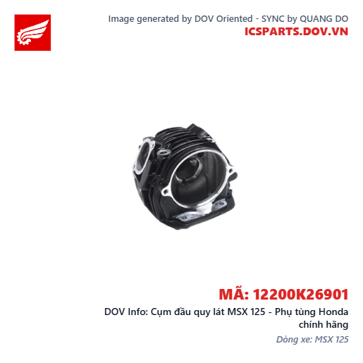Cụm đầu quy lát MSX 125 - Phụ tùng Honda chính hãng
