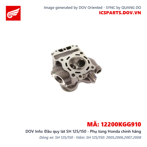 Đầu quy lát SH 125/150 - Phụ tùng Honda chính hãng