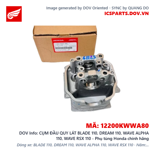 CỤM ĐẦU QUY LÁT BLADE 110, DREAM 110, WAVE ALPHA 110, WAVE RSX 110 - Phụ tùng Honda chính hãng