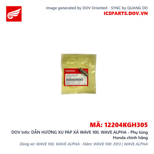 DẪN HƯỚNG XU PÁP XẢ WAVE 100, WAVE ALPHA - Phụ tùng Honda chính hãng