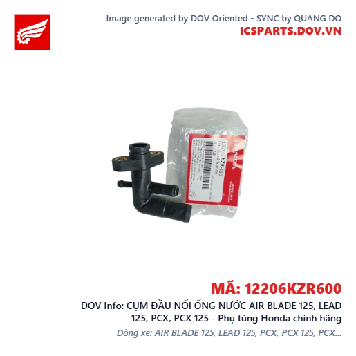 CỤM ĐẦU NỐI ỐNG NƯỚC AIR BLADE 125, LEAD 125, PCX, PCX 125 - Phụ tùng Honda chính hãng