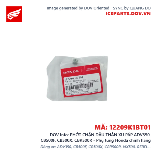 PHỚT CHẶN DẦU THÂN XU PÁP ADV350, CB500F, CB500X, CBR500R - Phụ tùng Honda chính hãng