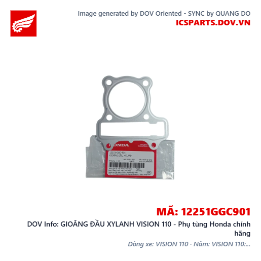 GIOĂNG ĐẦU XYLANH VISION 110 - Phụ tùng Honda chính hãng