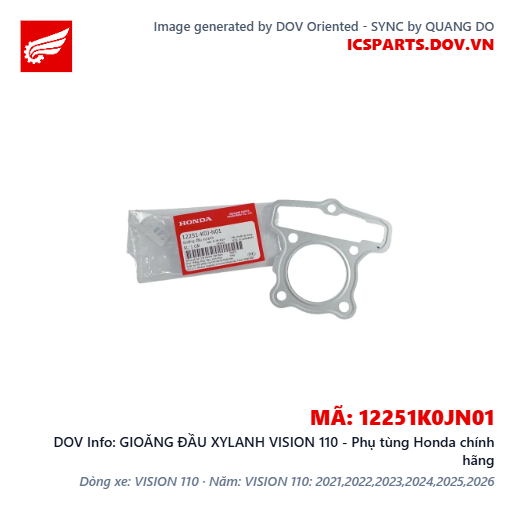 GIOĂNG ĐẦU XYLANH VISION 110 - Phụ tùng Honda chính hãng
