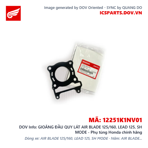 GIOĂNG ĐẦU QUY LÁT AIR BLADE 125/160, LEAD 125, SH MODE - Phụ tùng Honda chính hãng