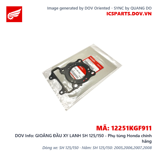 GIOĂNG ĐẦU XY LANH SH 125/150 - Phụ tùng Honda chính hãng