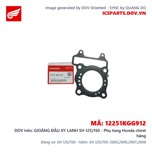 GIOĂNG ĐẦU XY LANH SH 125/150 - Phụ tùng Honda chính hãng