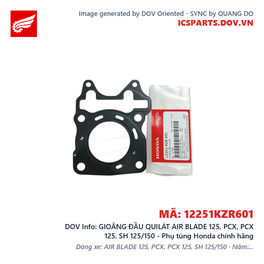 GIOĂNG ĐẦU QUILÁT AIR BLADE 125, PCX, PCX 125, SH 125/150 - Phụ tùng Honda chính hãng