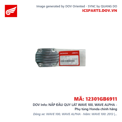 NẮP ĐẦU QUY LÁT WAVE 100, WAVE ALPHA - Phụ tùng Honda chính hãng
