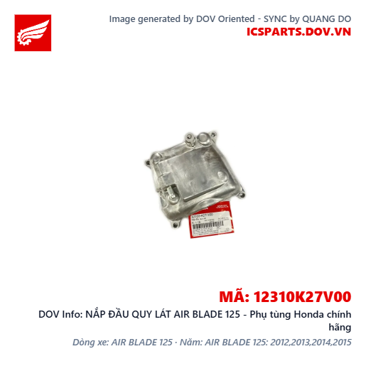 NẮP ĐẦU QUY LÁT AIR BLADE 125 - Phụ tùng Honda chính hãng