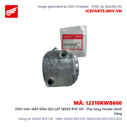 NẮP ĐẦU QUI LÁT WAVE RSX 110 - Phụ tùng Honda chính hãng