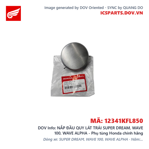 NẮP ĐẦU QUY LÁT TRÁI SUPER DREAM, WAVE 100, WAVE ALPHA - Phụ tùng Honda chính hãng