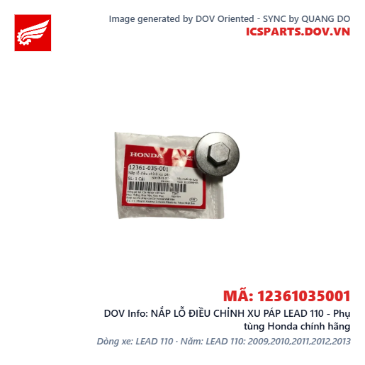 NẮP LỖ ĐIỀU CHỈNH XU PÁP LEAD 110 - Phụ tùng Honda chính hãng