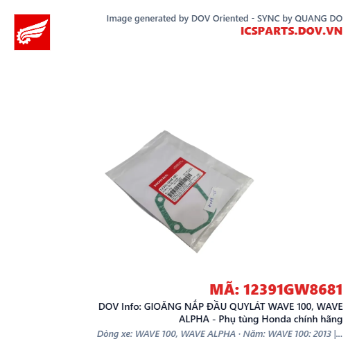 GIOĂNG NẮP ĐẦU QUYLÁT WAVE 100, WAVE ALPHA - Phụ tùng Honda chính hãng