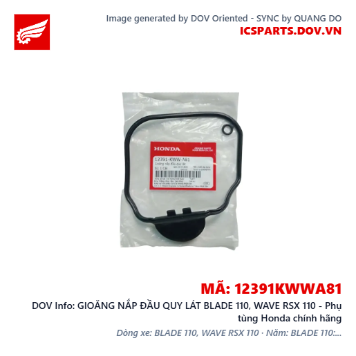 GIOĂNG NẮP ĐẦU QUY LÁT BLADE 110, WAVE RSX 110 - Phụ tùng Honda chính hãng