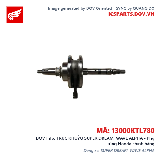 TRỤC KHUỶU SUPER DREAM, WAVE ALPHA - Phụ tùng Honda chính hãng